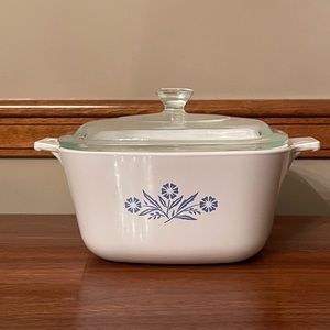 Corning Ware, Blue Cornflower, Baking Dish, P-1 3/4-B, With Lid (52/P-7-C)